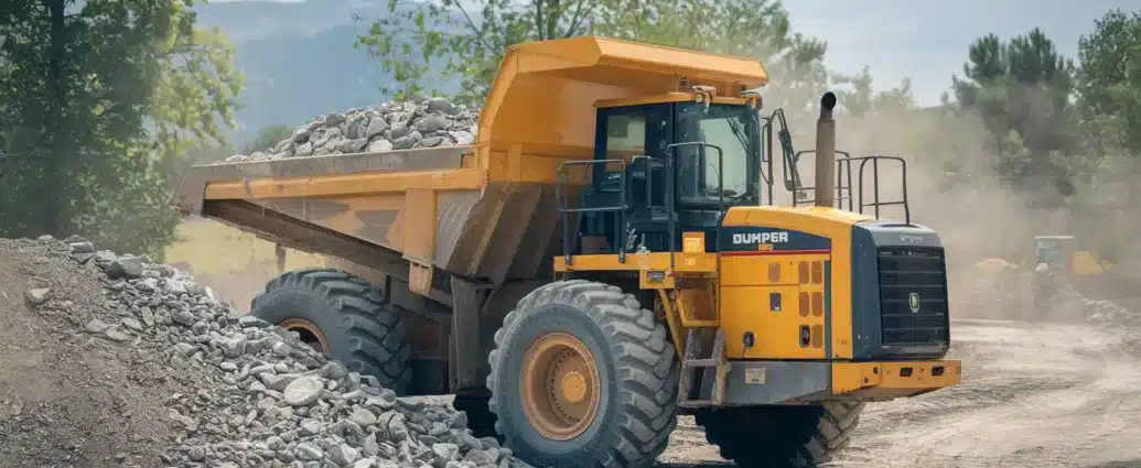 Bulldosere veivalser dumpere nokkelmaskiner arbeidsplassen featured