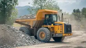 Bulldosere veivalser dumpere nokkelmaskiner arbeidsplassen featured