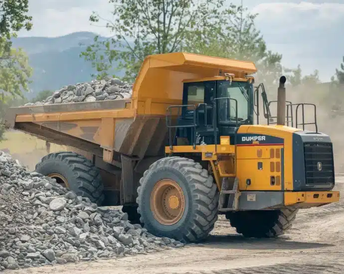 Bulldosere veivalser dumpere nokkelmaskiner arbeidsplassen featured