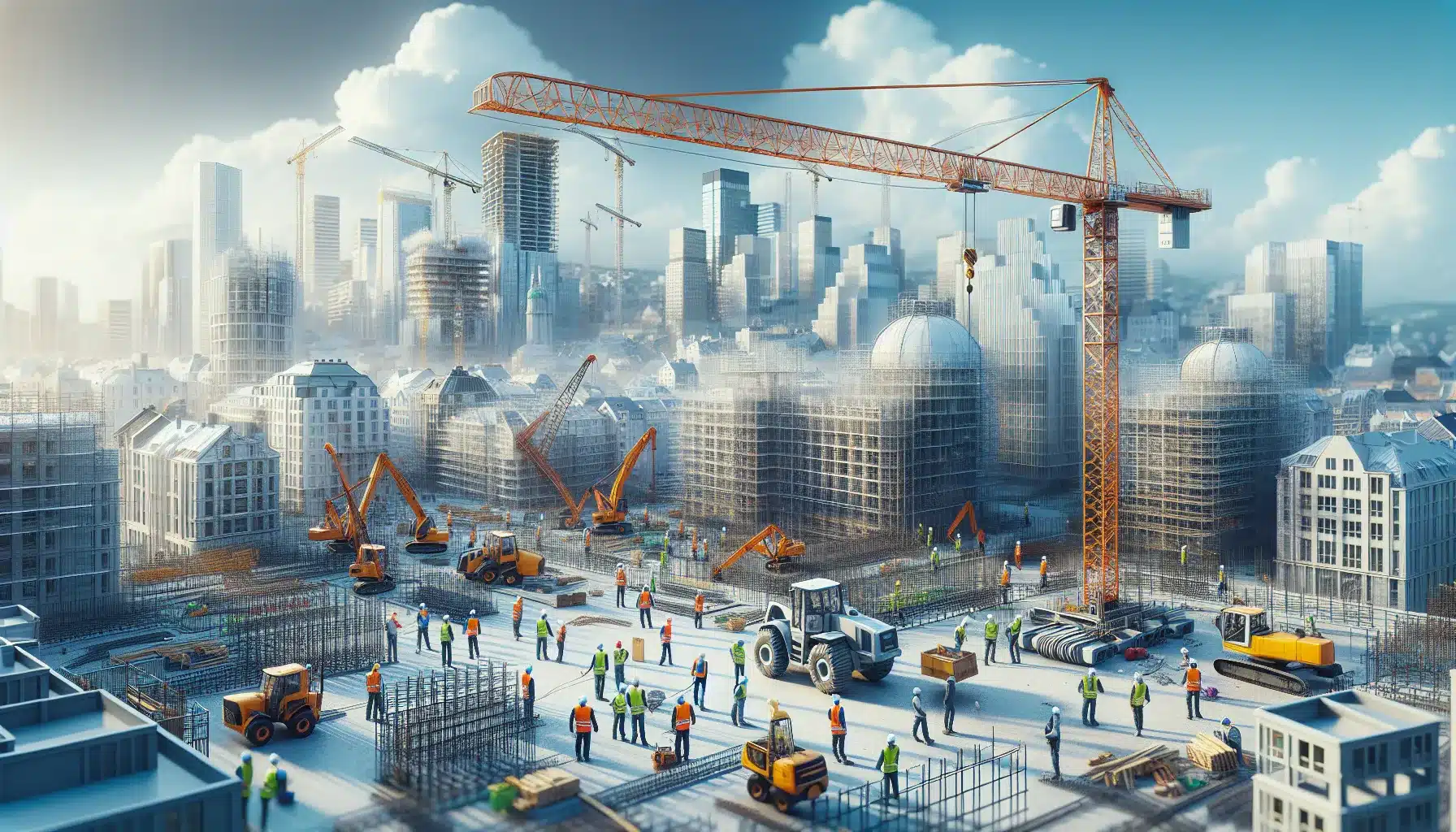 T&aring;rnkraner: kjemper som former byens skyline og moderniserer urban utvikling &ndash; illustrasjon 2