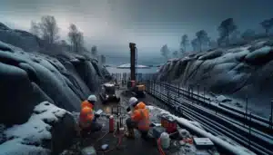 Engineers using cptu rig and instruments to secure norwegian building ground